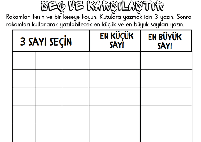 3. Sınıf Eğlenceli Matematik 3 basamaklı sayılar etkinliği