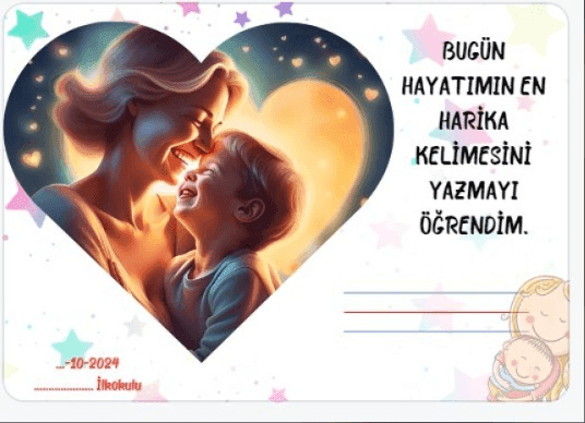 1. Sınıf "ANNE" Yazmayı Öğrendim Etkinliği