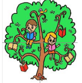 Ağaçta Kitap Okuyan Çocuklar Pano 4A4