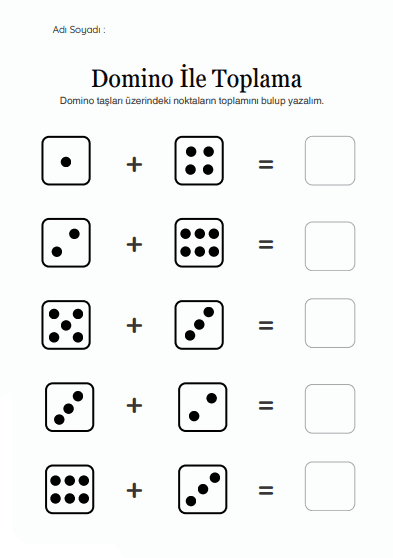 1. Sınıf Matematik Domino İle Toplama İşlemi