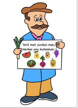 Yerli Malı Haftası Manavcı Amca A4 Renkli Ve Renksiz